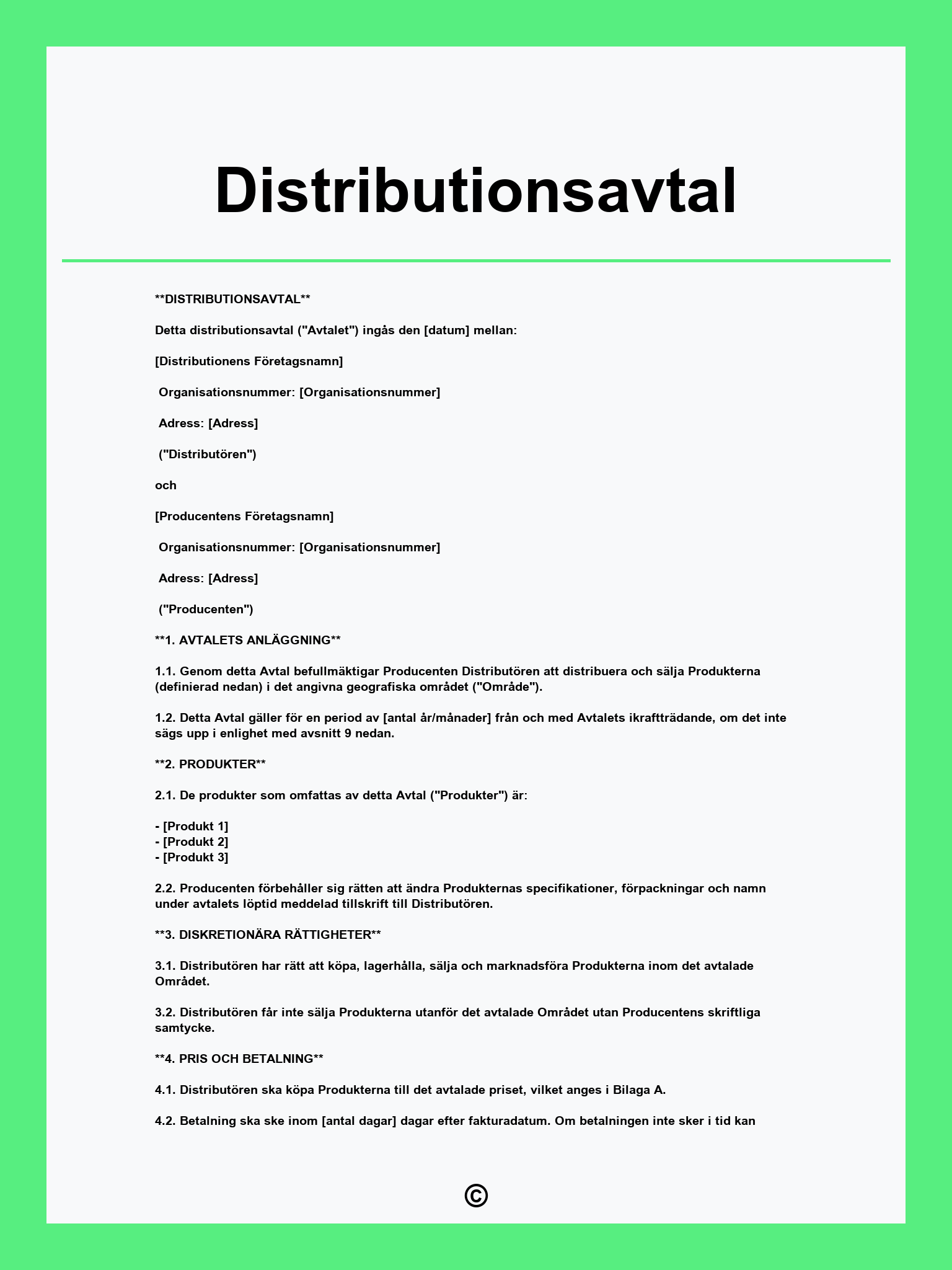 Distributionsavtal