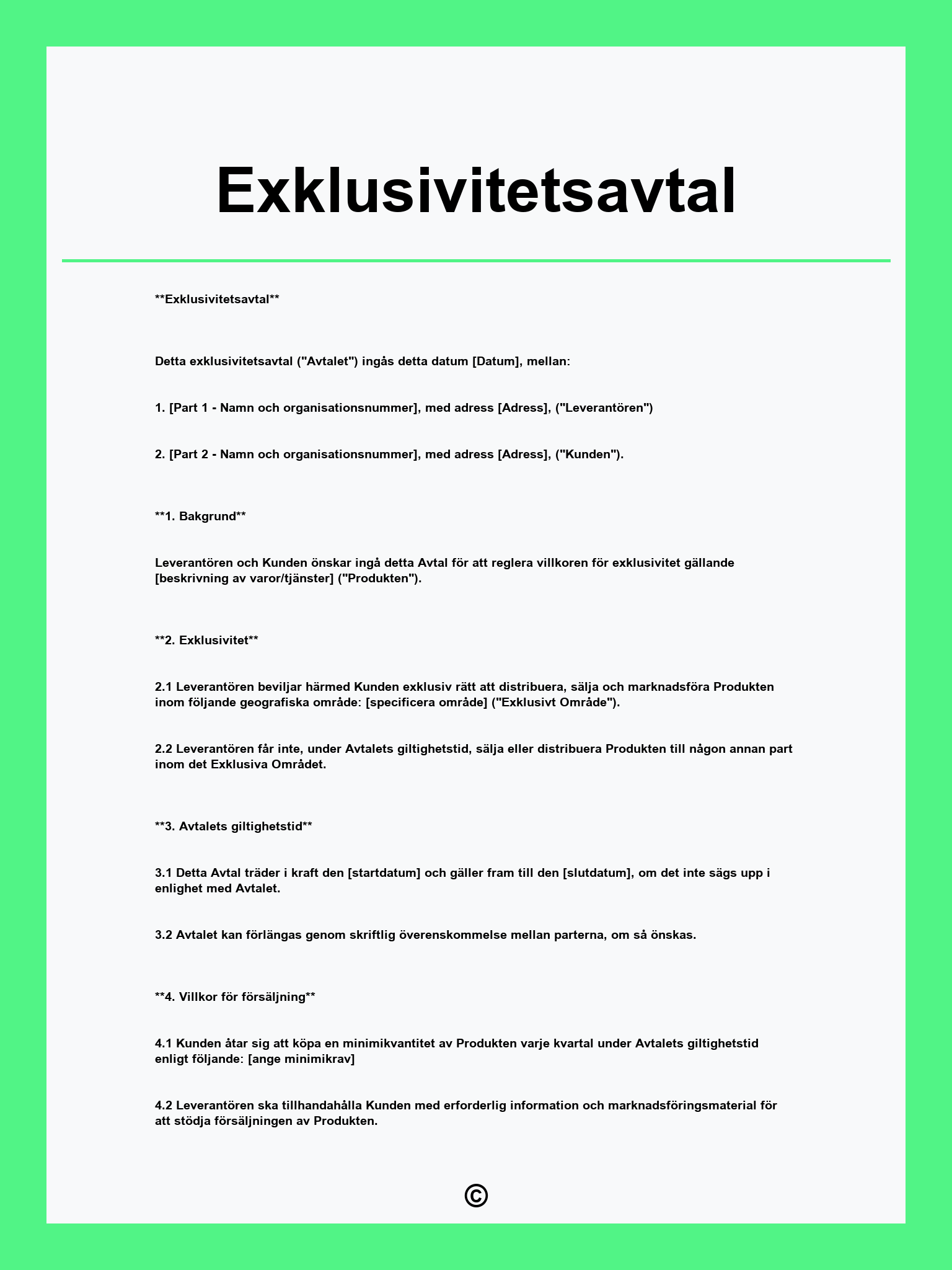 Exklusivitetsavtal