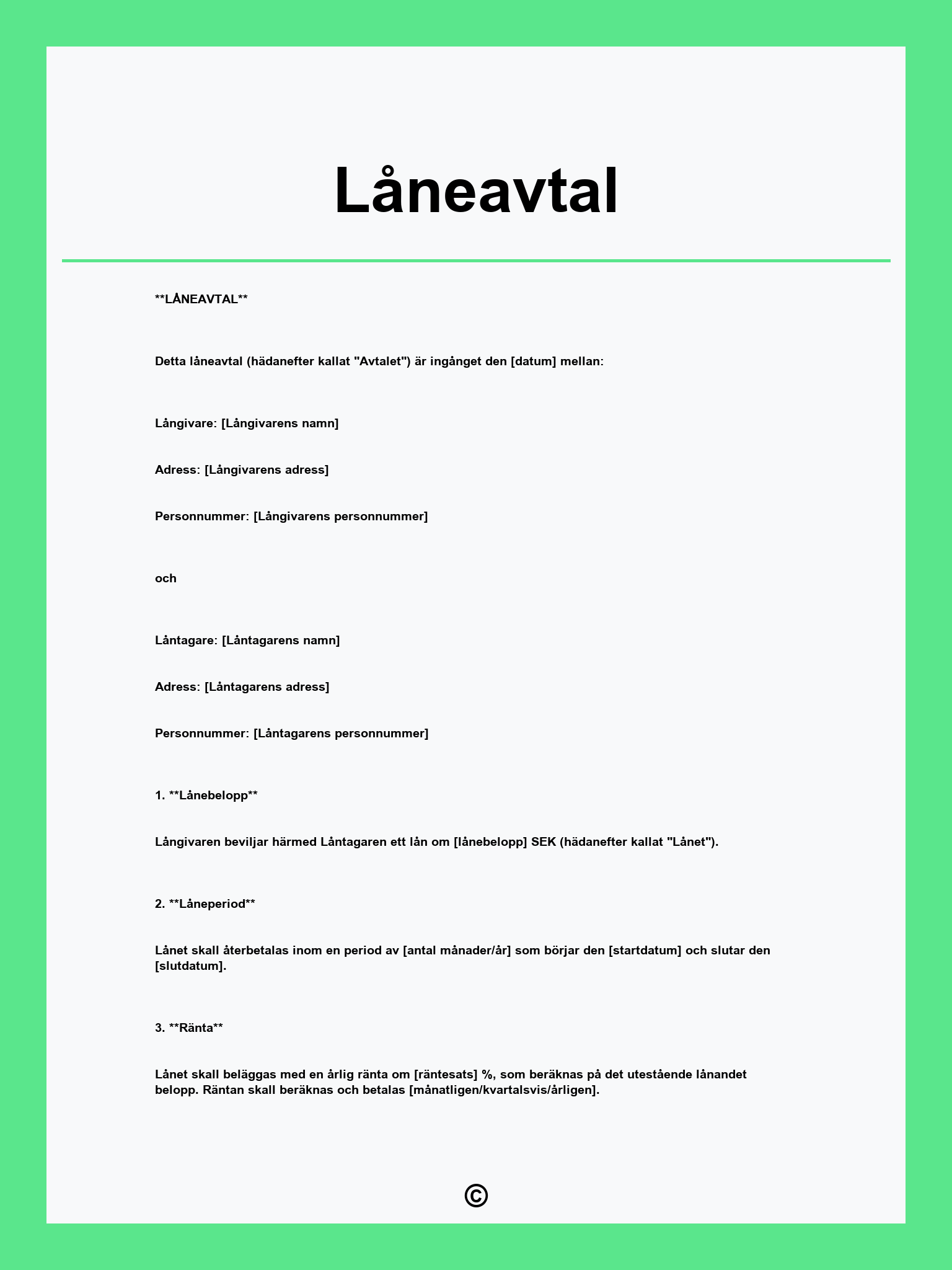 Låneavtal